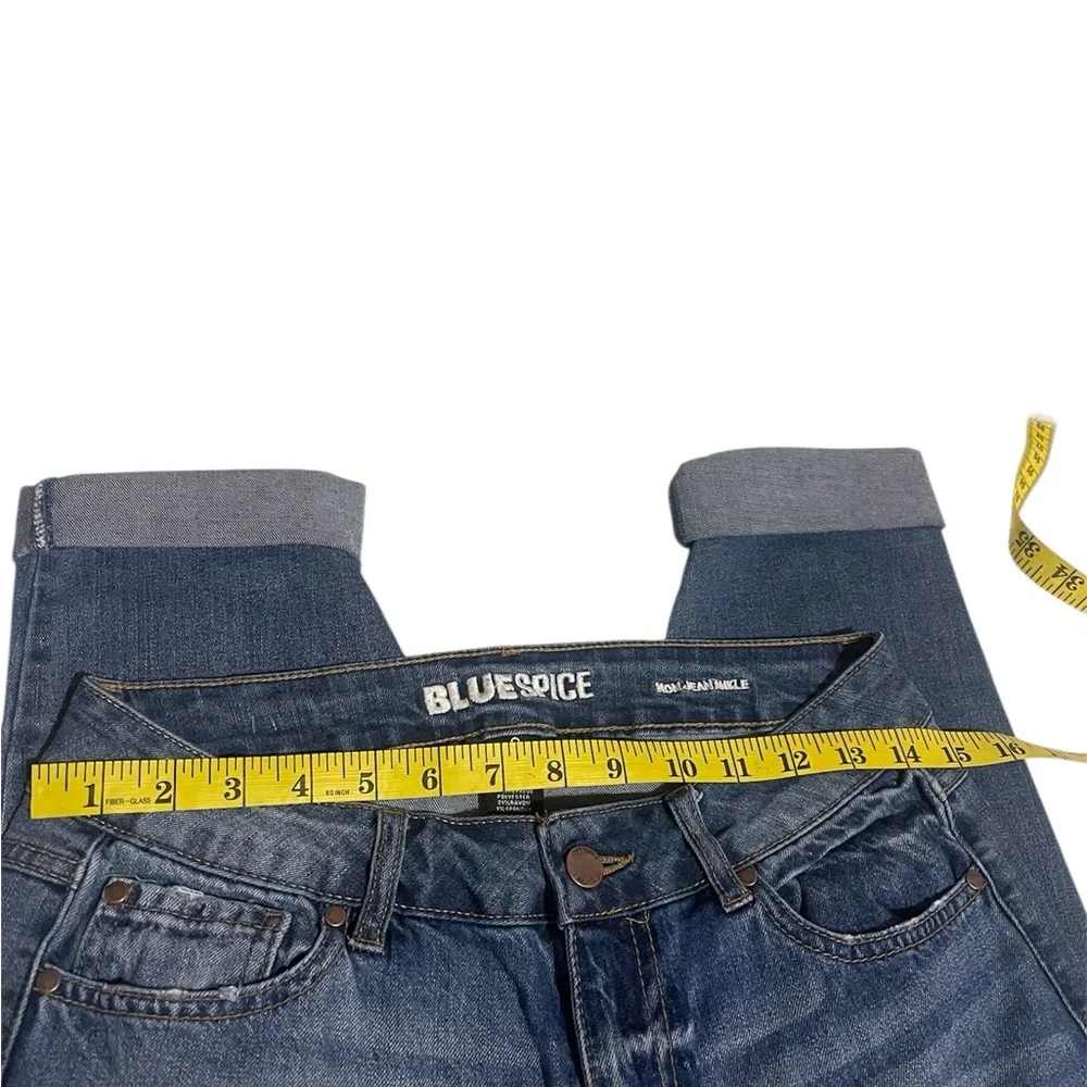 Blue Spice Women's Distressed Boyfriend Jeans mom jeans ankle - Picture 7 of 10